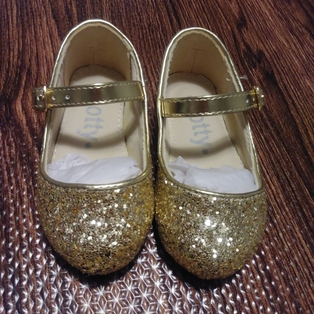 Shimmering Gold Kids Dress Shoes